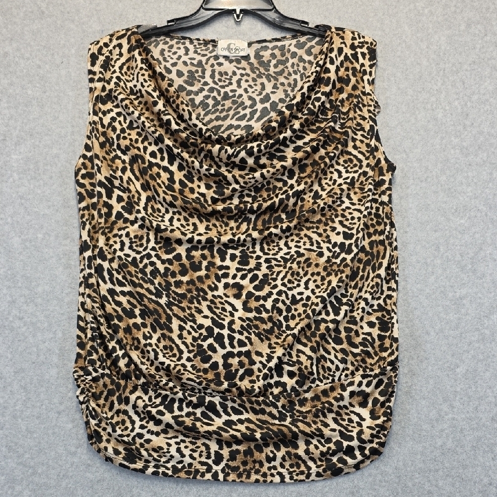 Caren Sport Ruched Blouse Brown and Black